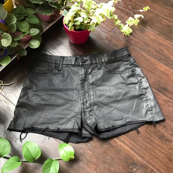 MOTHER Highwaisted cutoff short in Dare I be Happy - Picture 2 of 13